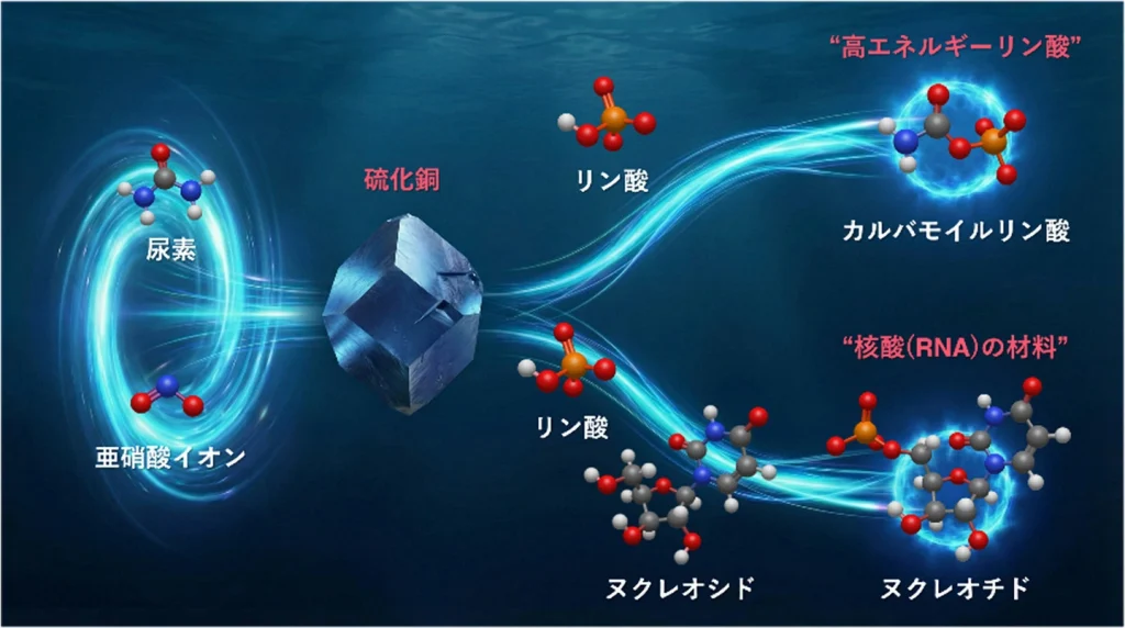 【ELSI】常温の水中で尿素とリン酸から高エネルギーリン酸化合物を生成